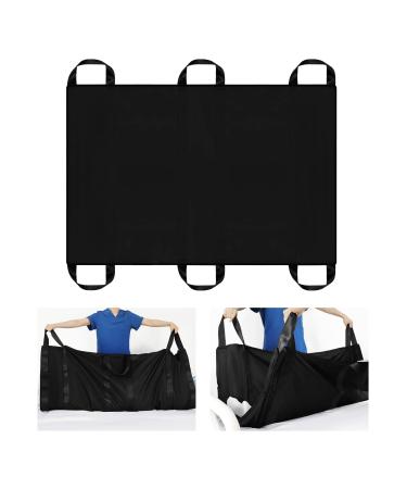 Lotchen Positioning document for patient transfer patient transfer board with handles suitable for overweight people older people and patients (black 100 * 147cm) 100 * 147cm black