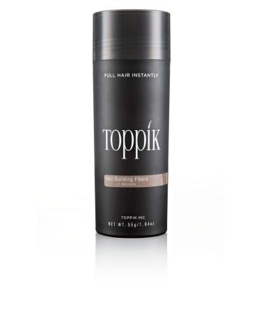 Toppik Hair Building Fibres Powder Light Brown - for A Thicker-looking Hairline Crown and Beard Instant Thinning Concealer for Men and Women 55.00 g (Pack of 1)