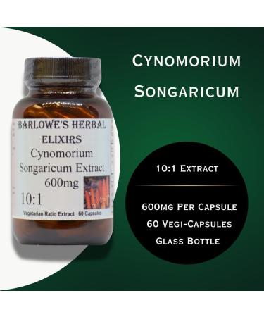 Cynomorium Songaricum Extract 10:1 | 600mg Per Capsule | Herbal Supplement for Stamina, Vitality & Wellness | 60 Vegan Capsules | Stearate-Free, Glass Bottled - Buy Online on GoSupps.com