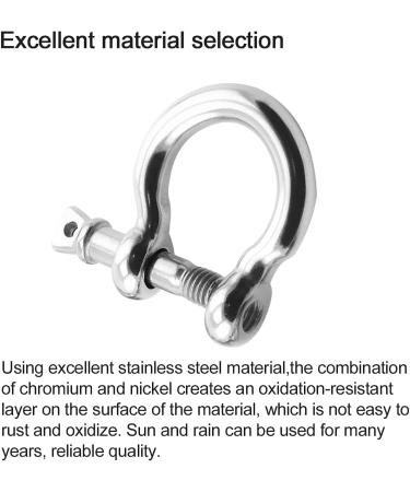 Enenes 4 PCS 1/4 Inch 6mm Screw Pin Stainless Steel Anchor Shackle 304 Stainless Steel Bow Shape Anchor Shackle for Traction Steel Wire to Lifting Sailing Bracelet Anchor Chain - Buy Online on GoSupps.com