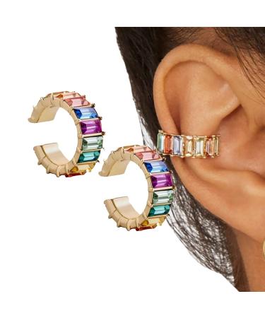 Tinnitus KyaniteION Women Ear Cuff Kyanite ION Women Ear Cuff Rhinestone Non Pierced Ear Clips Cuff earrings Jewelry Gifts for Women (2pc)