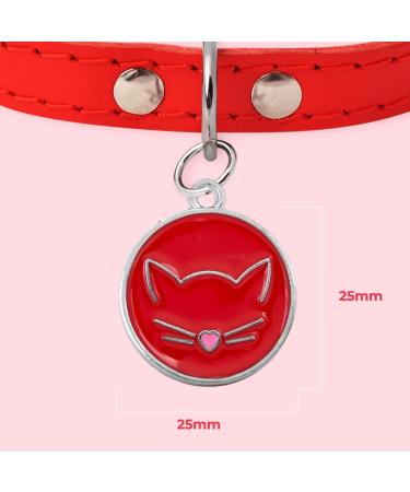 Ibera Gifts - Personalized Round Cat Collar with Engraving for Medium to Large Cats - Red Cat Necklace & Address Tag - Buy Online on GoSupps.com