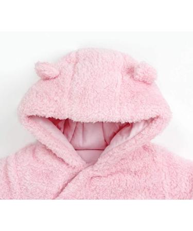 Baby Winter Snowsuit Romper | Hooded Toddler Outerwear Set | Thick & Warm | Pink | 0-3 Months - Buy Online on GoSupps.com