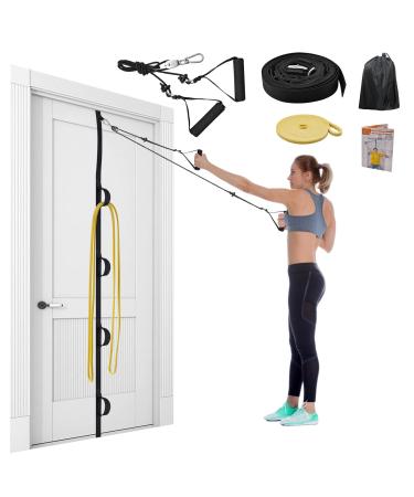 ATENTO Shoulder Rehab Pulley System with Foam HandlesArm Pulley with Muti-Anchor Door Strap for Physical Therapy Exercises Latex Resistance Bands for Assisting Rotator Cuff, AC Joint, Shoulder Pain