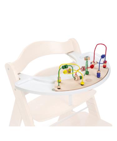Hauck Alpha+ Click Play Tray Moving Set - with FSC Sustainable Certified Beechwood Bead Maze Highchair Toy