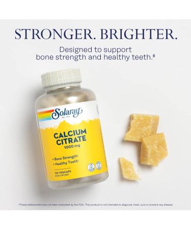 Buy Solaray Calcium Citrate 1000 mg - 120 VegCaps for Strong Bones - Buy Online on GoSupps.com