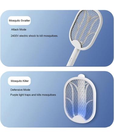 Folding Electric Mosquito Lamp Swatter 3 in 1 USB Rechargeable UV Light Mosquito Fly Killer Bug Zapper Camping Antimosquitos X White - Buy Online on GoSupps.com