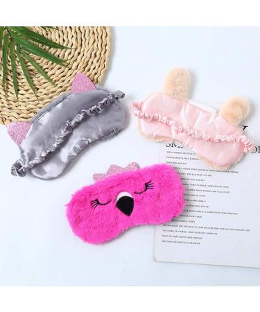 2 Pcs Animal Sleep Eye Mask Cute Funny 3D Soft Fluffy Cartoon Eye Mask Elastic Eye Cover Eye Shade Sleeping Mask for Travel Sleepover Pajamas Slumber Party Favors Accessories - Buy Online on GoSupps.com