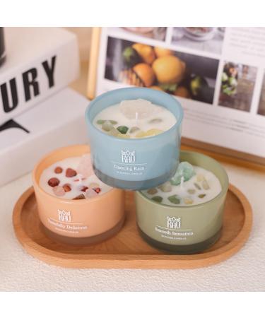 Buy KAV Dancing Rain Premium Scented Candle - 3 oz Soy Wax Aromatherapy with Embedded Stone | Perfect Home D cor Gift for Men & Women - Buy Online on GoSupps.com