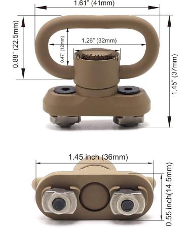 ND QD Sling Mount - 1.25 Inch Adapter Attachment for M-Lok Rail | 2 Pieces - International Shipping Available - Buy Online on GoSupps.com
