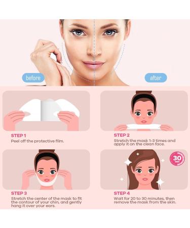 Face Mask V Line Face Lifting Chin Mask Double Chine Reducer V Shape Face Tape Mask with Hyaluronic Acid Chin Contour Tightening Firming Face Lift Tape Mask For Women & Men Chin Mask Jawline Shape - Buy Online on GoSupps.com
