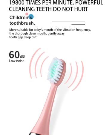 Electric Toothbrush Children USB Rechargeable - Electric Toothbrush Kids 6-12 Toothbrush Soft Hair Cleaning Tool for Child Boys and Girls Bathroom Products (Pink) - Buy Online on GoSupps.com