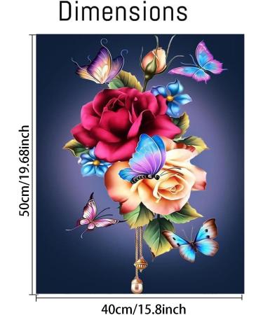 Flower Paint by Numbers Kit - Butterfly Adult DIY Oil Painting 12X16 Inch - for Adults & Kids Beginners - Pink - Buy Online on GoSupps.com