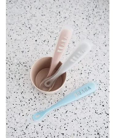 B ABA Baby Spoons Set of 4 - Silicone Weaning Spoon - 1st Stage - Multicolor Pink Blue Gray Eucalyptus - Buy Online on GoSupps.com
