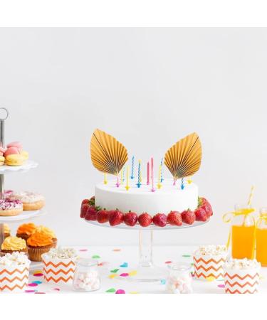 4Pcs Paper Palm Fan Cupcake Topper palm spears for cakes Spear Leaf Cake Insert Supplies Cake Decorations for Birthday Wedding Party(Gold) (cswcmy20220920-0007) - Buy Online on GoSupps.com