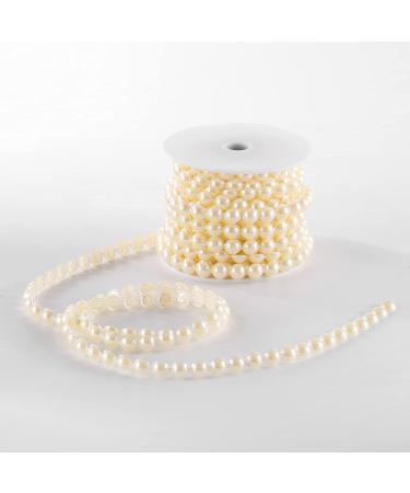 Half-Round Ivory Pearl Bead Garland String - 11 Yards, 10MM Flat Beaded Spool Roll for Wedding Party Decoration - Buy Online on GoSupps.com