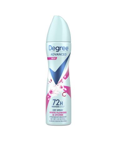 Degree Antiperspirant Deodorant For Women White Flowers and Lychee Dry Spray 3.8 oz