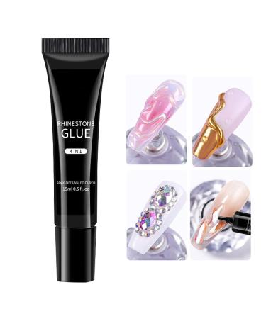 Solid Nail Glue Gel - Practical UV Nail Adhesive Gel Glue Pot | Professional Quality Nail Bonding Gel with Brush Applicator for Pressing on Tips and Tips - Buy Online on GoSupps.com