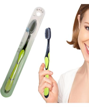Manual Charcoal Toothbrush - Ergonomic Soft Bristle Tooth Brush for Travel | 1 Pc 19cm Random Color - Buy Online on GoSupps.com