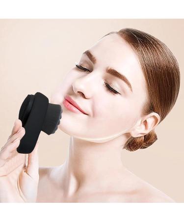 Face Brush - Soft Smooth Face Exfoliator Tool Reusable 2 in 1 Pore Cleansing Tool with Lid Blackheads Dirt Grease for Autumn Winter Dry Skin - Buy Online on GoSupps.com