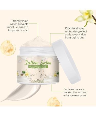 Raevior Beef Tallow Vanilla Cream Moisturizer for Face and Body Firming Tallow Ointment for Dry Skin Nourishing Skin Balm with Glycerin and Beeswax Moisturizing Butter 6 - Buy Online on GoSupps.com