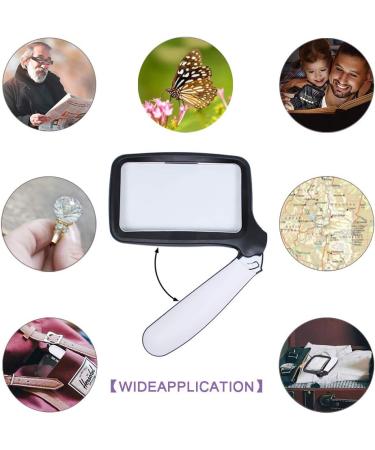 LED Lighted Magnifying Glass - 5 LED Handheld Foldable Reading Magnifier for Books Newspapers Maps Coins Jewellery Hobbies and Crafts - Buy Online on GoSupps.com