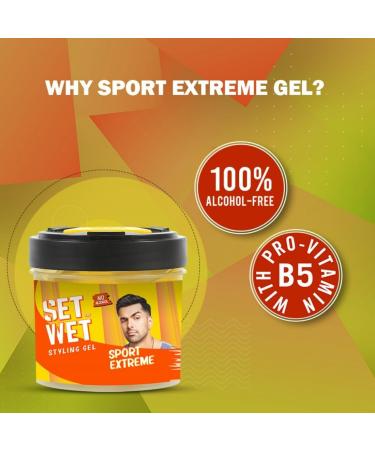 Se.t We.t Styling Hair Gel for Men - Sport Extreme 250gm | Extreme Hold High Shine |For Short to Medium Hair| No Alcohol No Sulphate - Buy Online on GoSupps.com