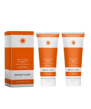 2pack intensive self tanning cream tan accelerator for outdoor sun Non-Greasy Water-Resistant with Aloe leaf |Citrus orange peel|Honeysuckle extract and VitaminE For Moisture & Hydration 3.53OZ