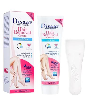 Hair Removal Cream Legs Body 5 min Fast-Action Armpits Breasts Arms Bikini Area Vegan All Type Of Skin 100g / 3.38fl.oz (Cucumber Sage Extract - Normal Skin)