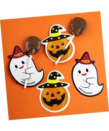 ABOOFAN 100 Pcs Lollipop Decoration Lollipop Greeting Card Lollipop Card Holder Packaging Decoration Card Lollipop Ghost Card Paper Card Candy Wrapping Card Sugar Card Halloween - Buy Online on GoSupps.com