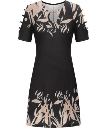 Gecau Women's Cold Shoulder Floral Dress - Beige - XX-Large - Buy Online on GoSupps.com