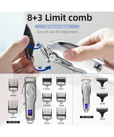 Buy Professional 2 in 1 Metal Hair Clippers for Men - Rechargeable Barber Haircut & Beard Trimmer Combo Kit - Buy Online on GoSupps.com