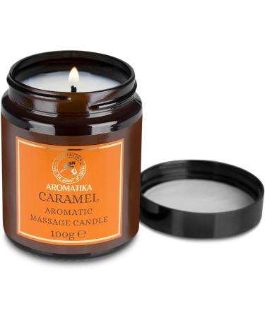 Scented Massage Candle Caramel - Relaxing 3.5Oz Soy Wax with Coconut & Almond Oils - Aromatherapy Gift for Body Care & Beauty - Buy Online on GoSupps.com