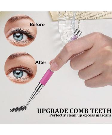 HESSION Eyelashes Comb Curlers Makeup Brush Mascara Brush Make Up Wands Eyebrow Brush with Cap Travel Accessories (HOT PINK) - Buy Online on GoSupps.com