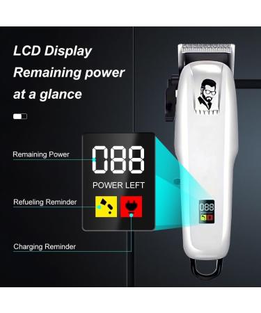 Pro Hair Clipper Electric Hair Clipper Men Trimmer LCD Display Rechargeable Hair Cut Professional Clipper Hair Cut Maching Trimmer - Buy Online on GoSupps.com