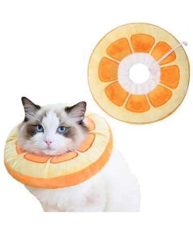 HONGMILL Cat Cone Collar Soft, Soft Cat Cones to Stop Licking, Cat Elizabethan Collar for Kittens Medium (7-18 lbs) Orange