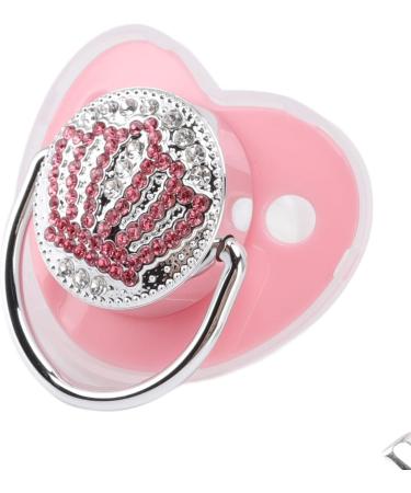 Shop Bling Baby Pacifier with Rhinestone Crown - Safe Silicone Glow in the Dark Size M for Breastfeeding Babies - Buy Online on GoSupps.com