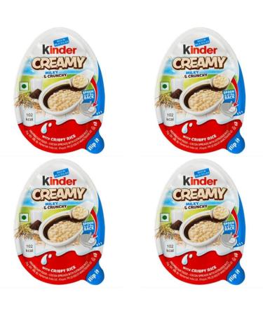 4x KINDER CREAMY - MILKY & CRUNCHY (4x19G) + Heartforcards® Shipping Protection
