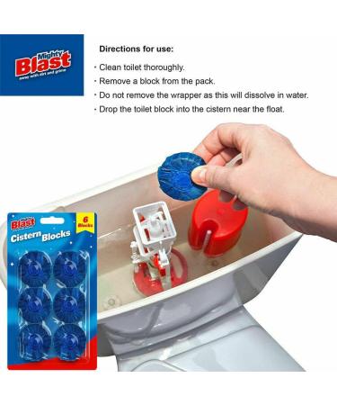 Buystarget 6x Toilet Cleaning Cistern Blocks Blue Cleaner Freshener Loo Tablets Rim Flush - Buy Online on GoSupps.com