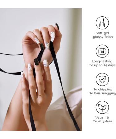 NAILOG Extra Long Semi Cured Gel Nail Strips - 20 Piece Long Lasting Nail Stickers with Soft Glossy Finish - Buy Online on GoSupps.com