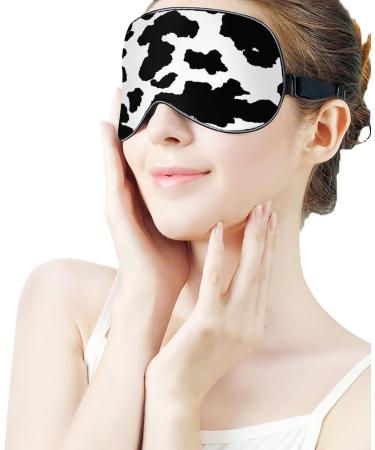 Cow Skin Animal Pattern Sleep Mask | Adjustable Eye Shades for Women | Comfortable Sleeping Cover - Buy Online on GoSupps.com