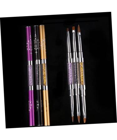 Healeved Flat Brush Pen Gel Kit for Nails Kit De U as De Gel Manicure Kit Dual Brush Pens Nail Kits Nail Brush Yn Nail Kit Nail Art Pen Acrilic Nail Kit Nails Kit Crystal Carved Pen medium Golden - Buy Online on GoSupps.com