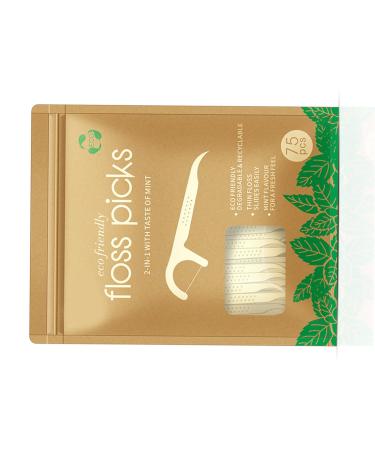 OralGos 1 Bag/75pcs Travel Friendly Dental Floss Picks Soft Toothpicks for Gentle Teeth Cleaning