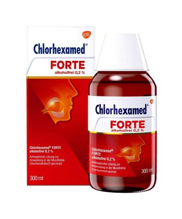 Chlorhexamed forte non -alcoholic 0.2% with chlorhexidine 300 ml antiseptic oral fluff solution with bacterial gum inflammation mouth rinsing mouthwash antibacterial 300 ml (1 Pack)