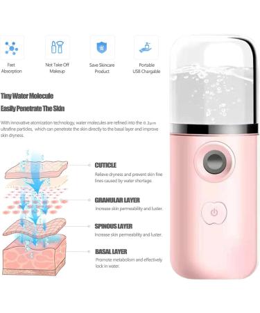 Nano Mister for Lash Extensions - Hydrating Handy Handheld Nano Facial Mist Sprayer | Face Facial Sprayer for Skin Care Refreshing Revitalizing & Soothing - Face Steamer for Daily Use Rowces Pink - Buy Online on GoSupps.com
