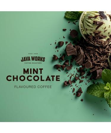 Java Works Coffee - Mint Chocolate Chip Flavoured Coffee | 340 grams | Medium Roast | Whole Bean Mint Chocolate 340 g (Pack of 1) - Buy Online on GoSupps.com