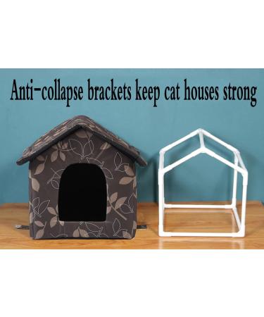 Outdoor Cat House for Feral Cats & Dogs | Waterproof Medium Brown Shelter with Support Rod - Buy Online on GoSupps.com