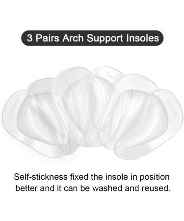 Dr. Foot Gel Arch Inserts - 3 Pairs for Flat Feet & Plantar Fasciitis Relief - Buy Online on GoSupps.com