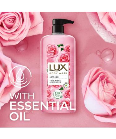 Lux Body Wash - Soft Skin French Rose & Almond Oil XL Pump Bottle Glycerine & Paraben Free Extra Foam 750ml - Super Saver Sale - Buy Online on GoSupps.com