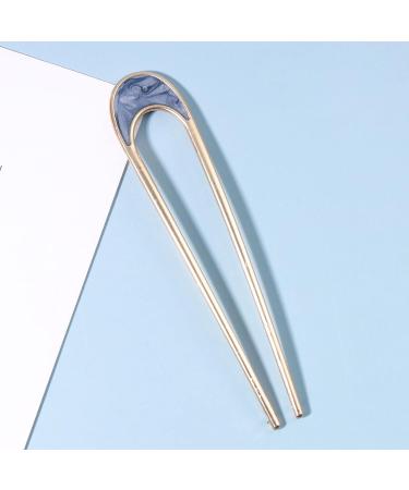 Yheakne Natural Shell-Haired U-Shaped Sponge Hairpin - Perfect for Updos Chignons & French Styles | 2 Tines Hair Fork - Buy Online on GoSupps.com